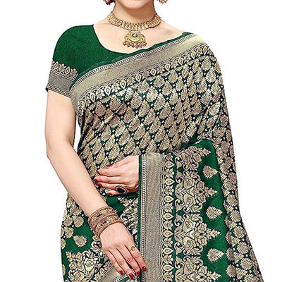 green-woven-art-silk-saree-14