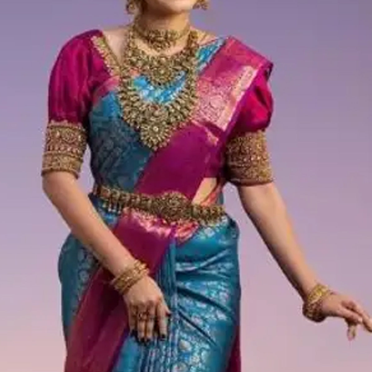 Blue Woven Banarasi Silk Saree