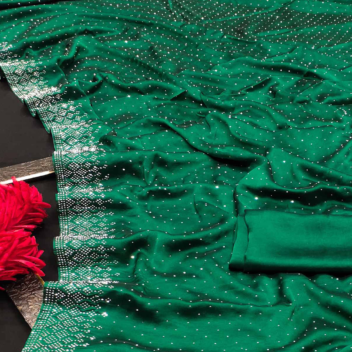green-swarovski-work-satin-saree