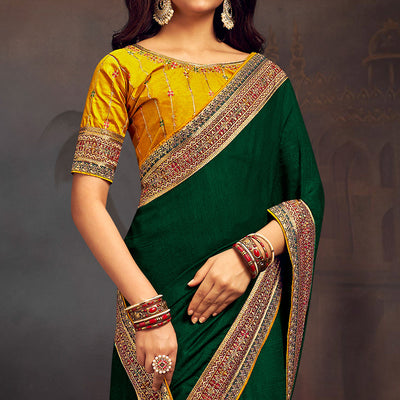 green-solid-with-embroidered-border-vichitra-silk-saree-1