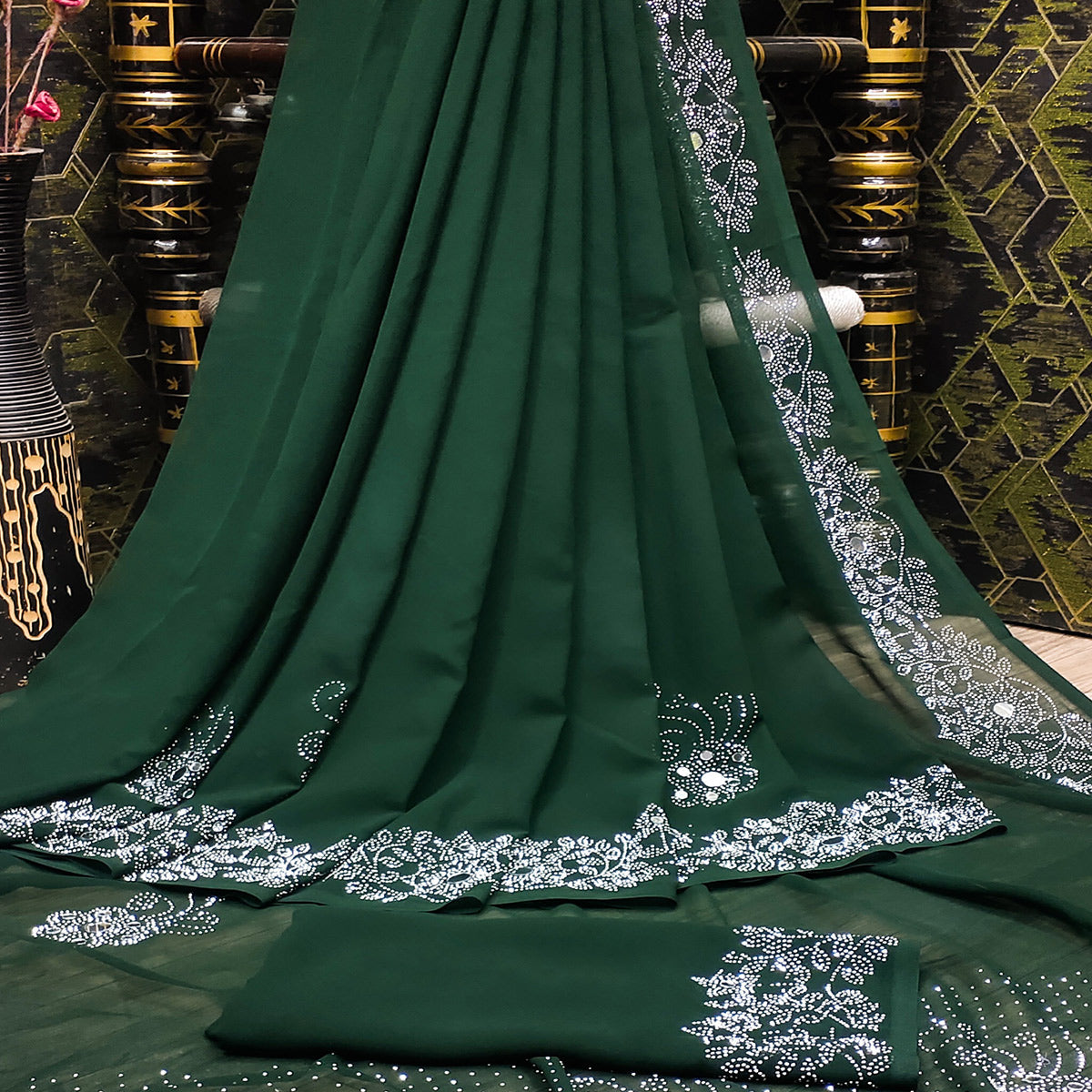green-swarovski-with-mirror-work-georgette-saree
