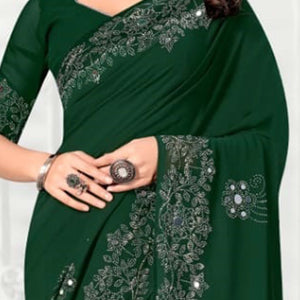 green-floral-swarovski-with-mirror-work-georgette-saree-9