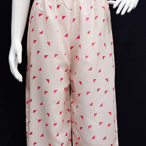 Classy White Colored Casual Printed Crepe Palazzo