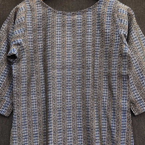 Blue Striped Printed Chanderi Top