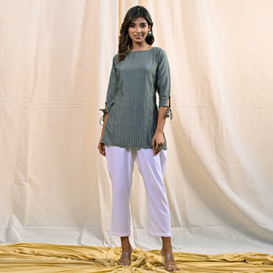 Light Green Printed Chanderi Top