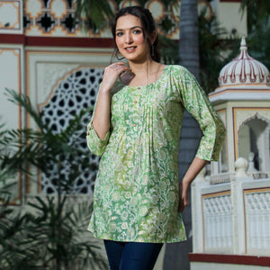 green-floral-foil-printed-modal-top