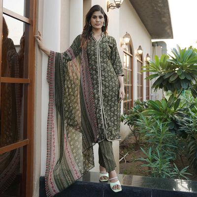 green-floral-foil-printed-modal-suit