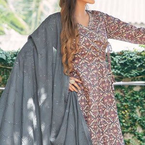 grey-angrakha-pure-cotton-suit-with-foil-print-zardozi-handcrafted-neckline