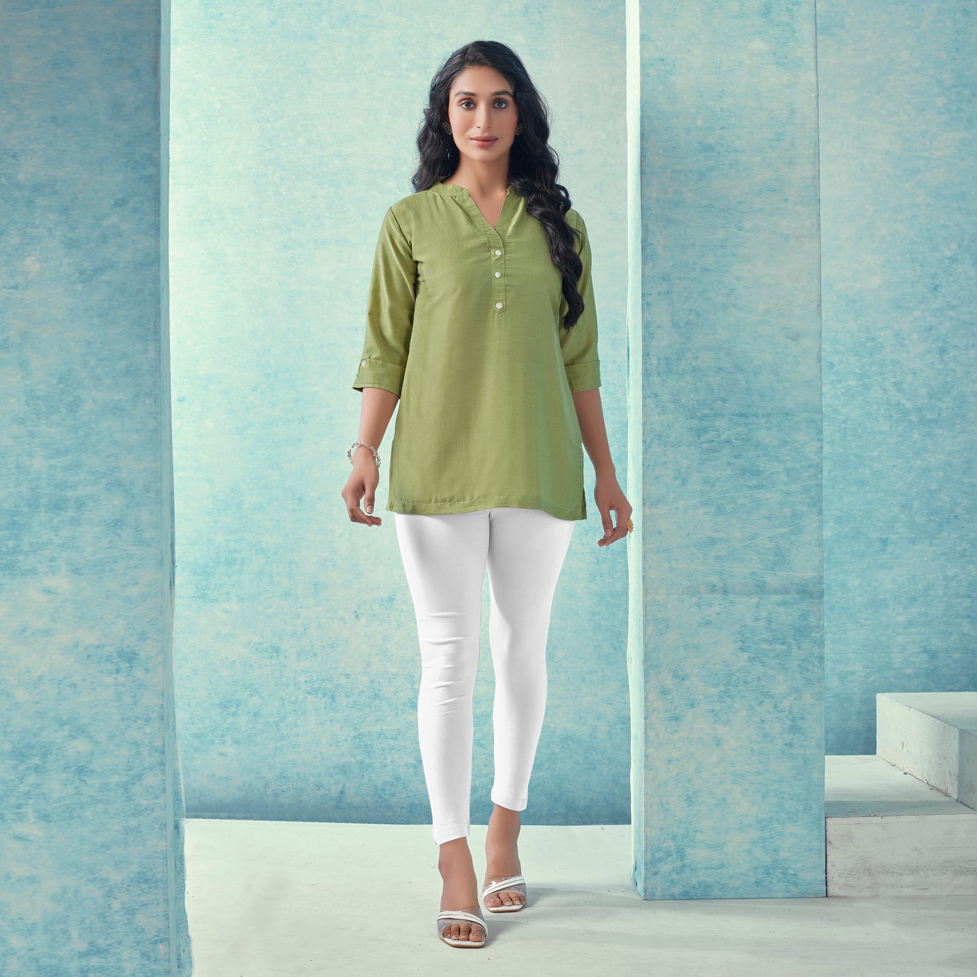 green-solid-cotton-blend-top