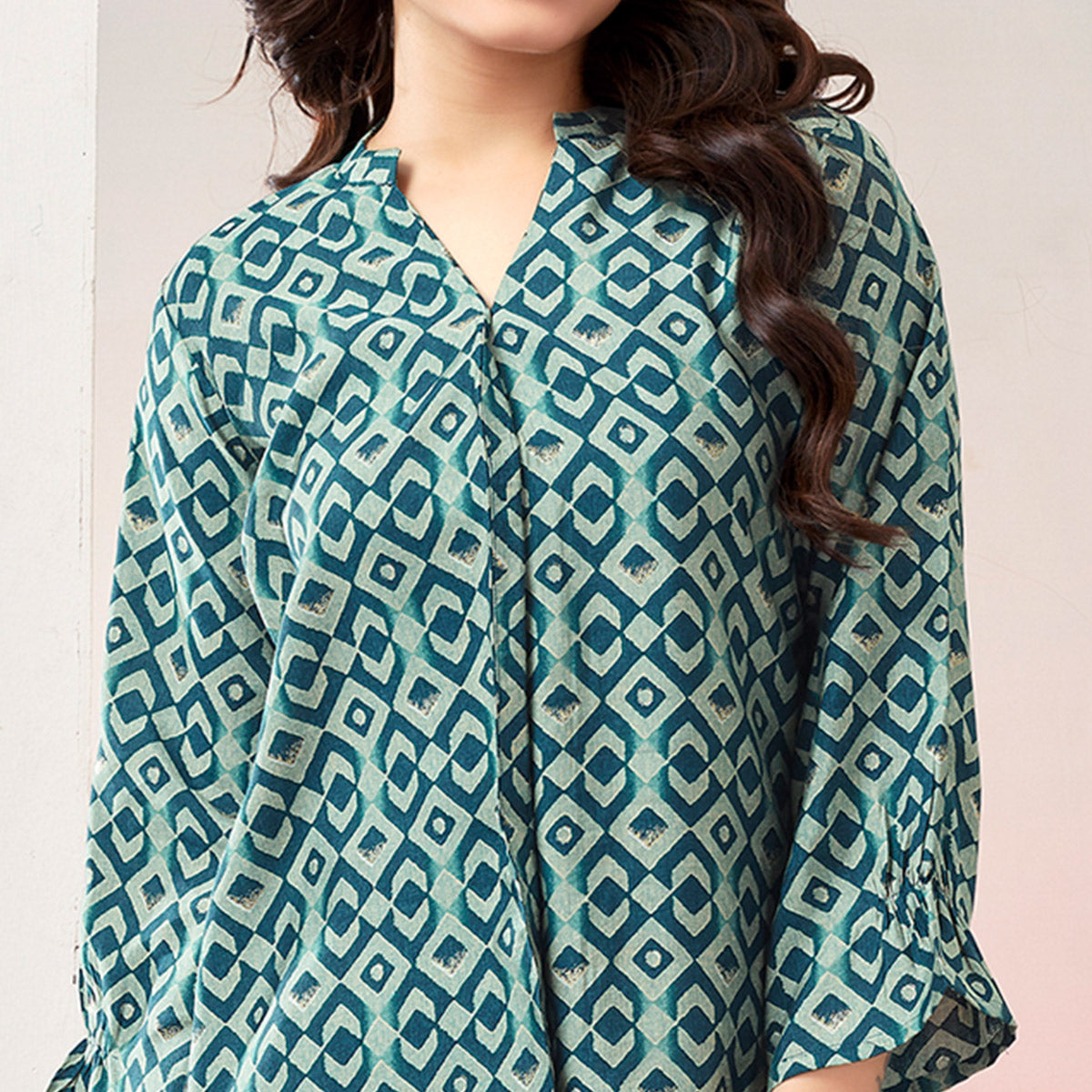 Morpich Printed Chanderi Silk Straight Top