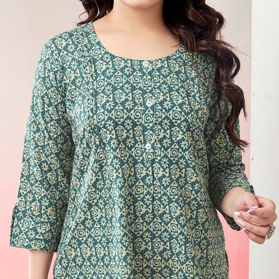 green-printed-pure-cotton-straight-top