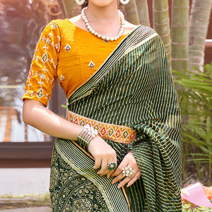 green-leheriya-printed-chiffon-saree
