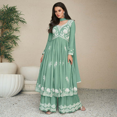 green-lucknowi-embroidered-rayon-palazzo-suit-1