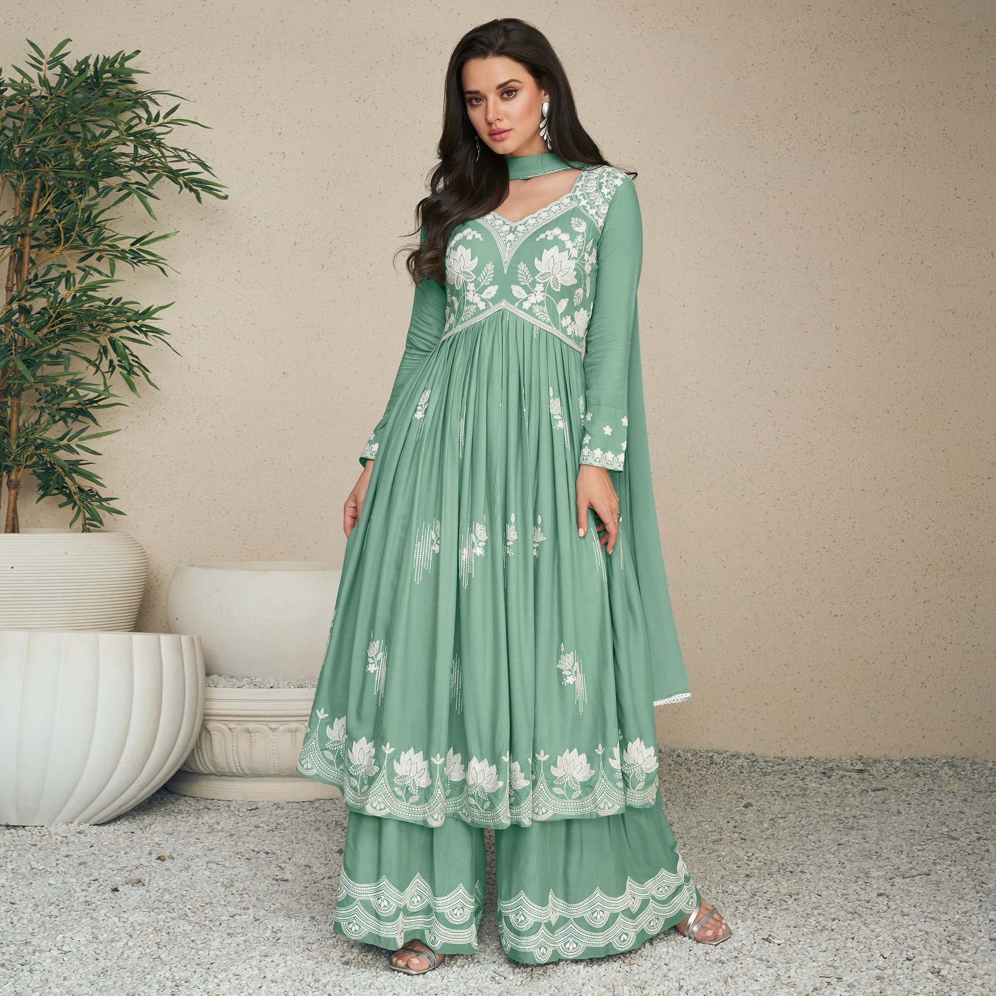 green-lucknowi-embroidered-rayon-palazzo-suit-1