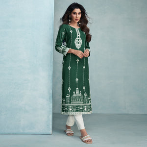 green-lucknowi-embroidered-rayon-kurti-3