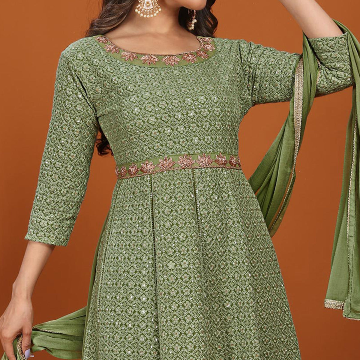 green-floral-sequins-embroidered-georgette-gown