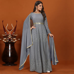 grey-floral-sequins-embroidered-georgette-gown