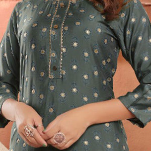 grey-floral-foil-printed-muslin-viscose-kurti