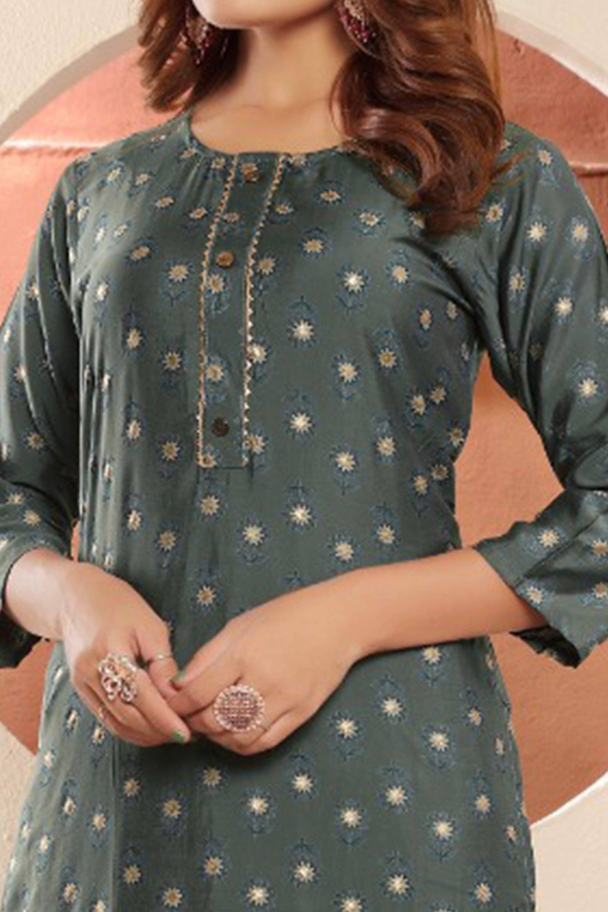 grey-floral-foil-printed-muslin-viscose-kurti