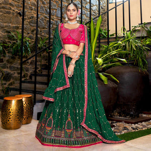 green-sequins-embroidered-chiffon-lehenga-choli