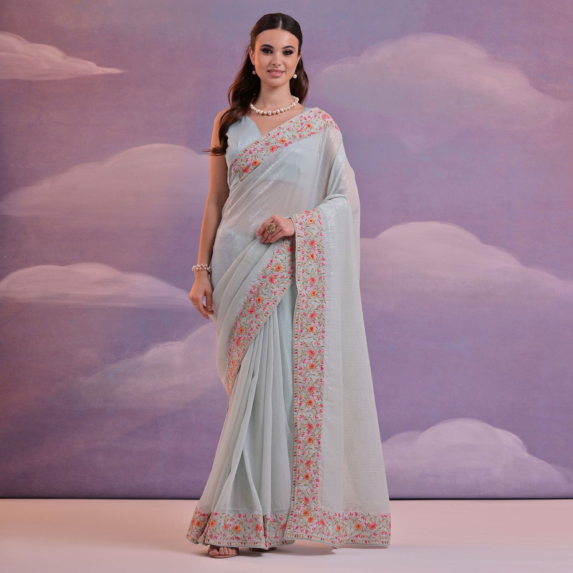 grey-floral-sequins-embroidered-georgette-saree