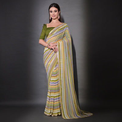 green-striped-printed-with-sequins-embroidered-georgette-saree