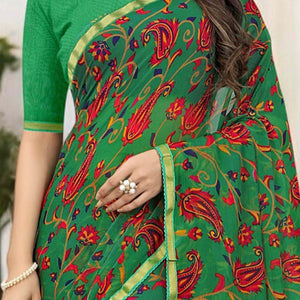 green-printed-chiffon-saree-with-lace-border-9