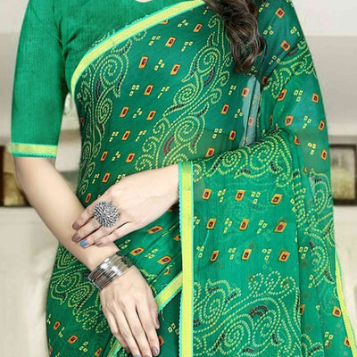green-bandhani-printed-chiffon-saree-with-lace-border-6