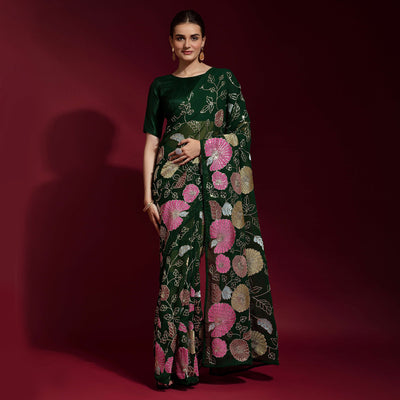 green-floral-sequins-embroidered-georgette-saree