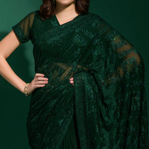 green-floral-embroidered-georgette-saree