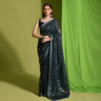 green-sequins-embroidered-georgette-saree-5