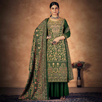 green-floral-printed-pashmina-woolen-suit