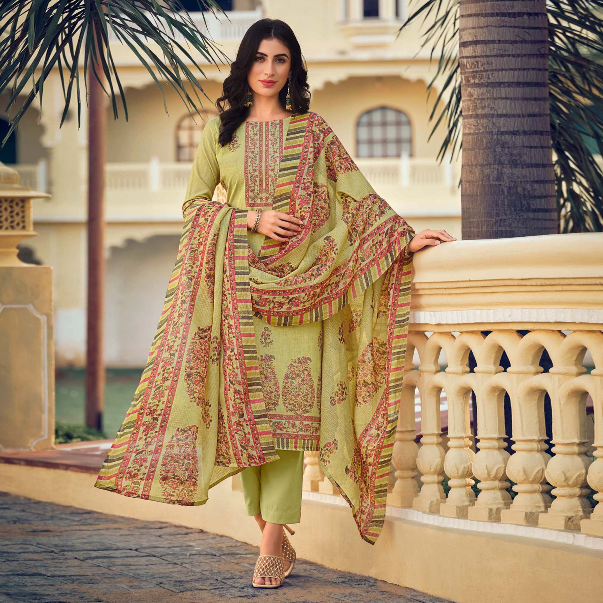 green-floral-printed-pure-cotton-suit-3