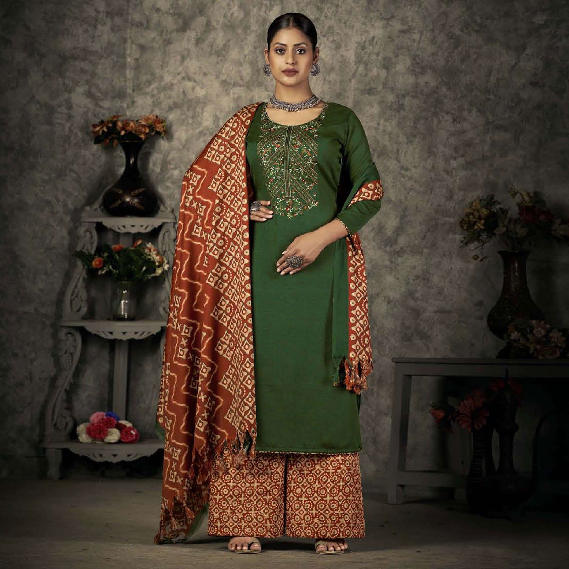green-floral-embroidered-with-printed-pashmina-salwar-suit