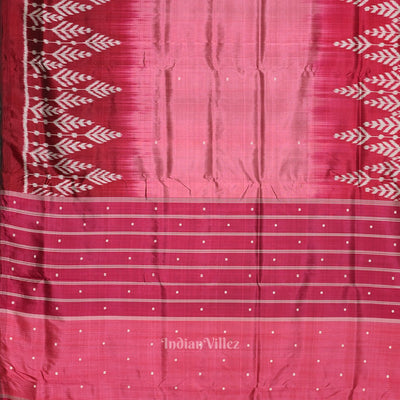 Onion Pink Red Buti Design Odisha Ikat Contemporary Silk Saree