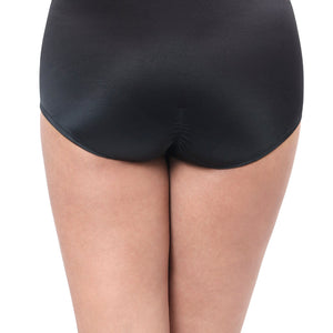 Solid Full Coverage High Rise Tummy Control Panty - Black