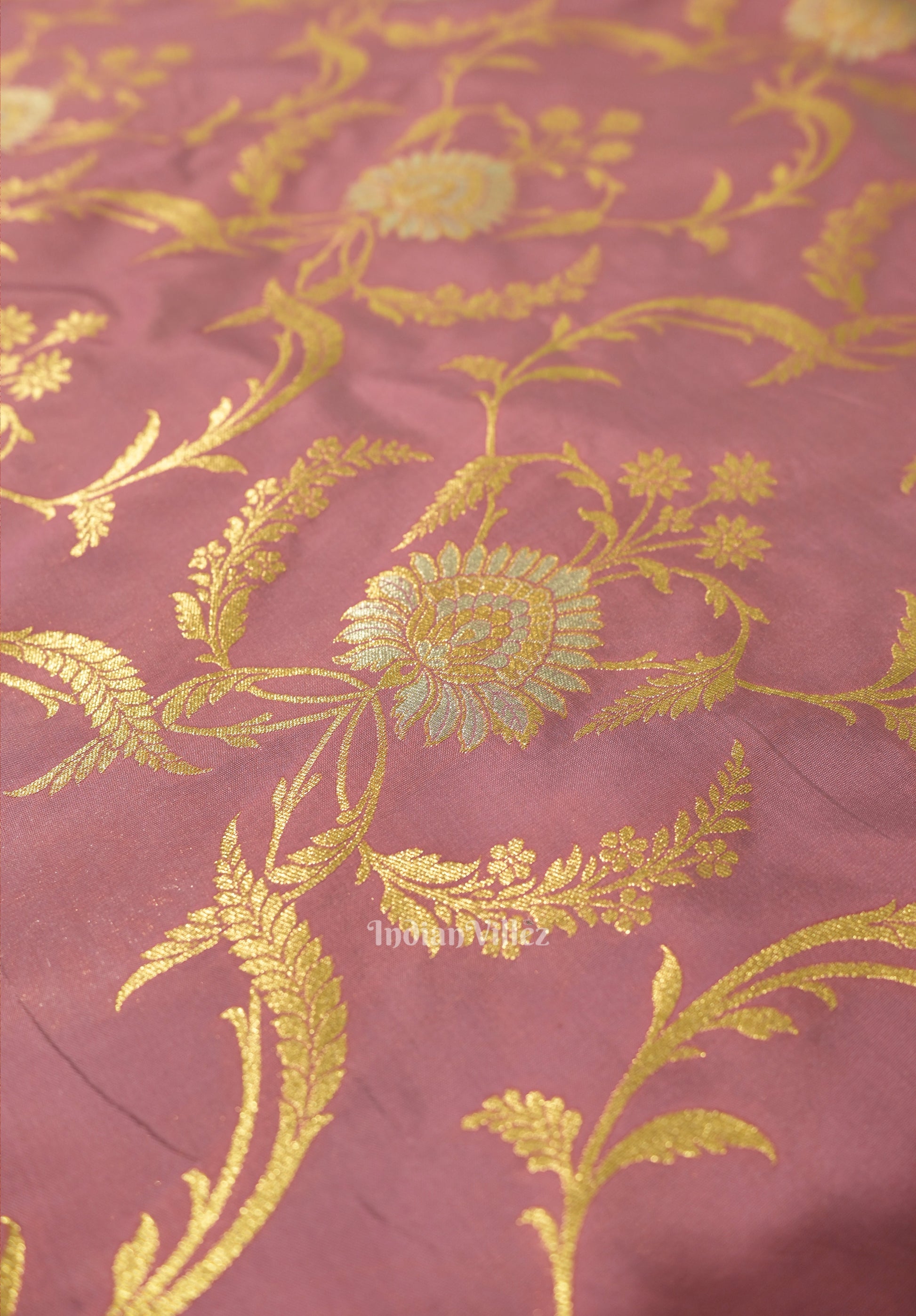 Rose Pink Meenakari Banarasi Katan Silk Saree