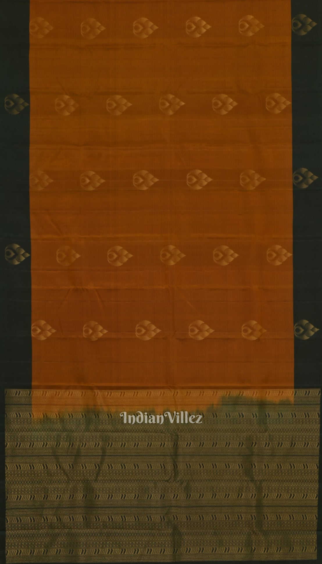 Copper With Green Pure Kanjivaram Soft Silk Saree