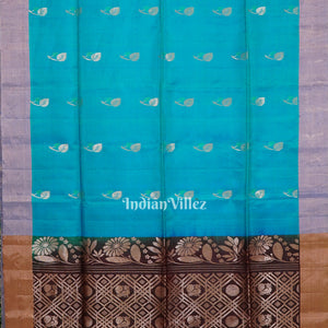 Sky Coffee Handwoven Bishnupuri Silk Saree