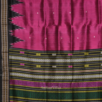 Purple Black Buti Siminoi Odisha Ikat Khandua Silk Saree