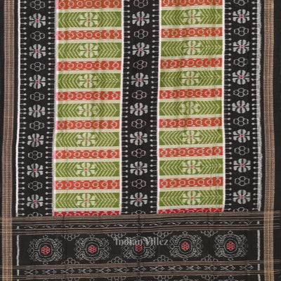 Green Black Odisha Sambalpuri Pure Cotton Saree