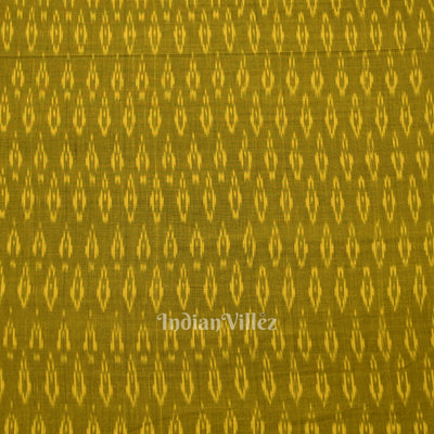 Mehendi Green Geometric Pochampally Ikat Cotton Fabric