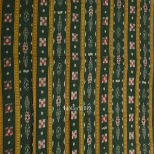 Green Cream Odisha Ikat  Sambalpuri Dress Material & Dupatta