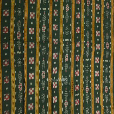 Green Cream Odisha Ikat  Sambalpuri Dress Material & Dupatta
