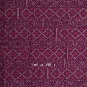 Purple Wine Flower Pasapali Sambalpuri Odisha Ikat Cotton Fabric