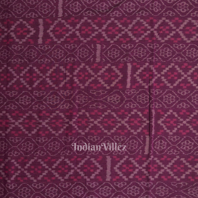 Purple Wine Flower Pasapali Sambalpuri Odisha Ikat Cotton Fabric