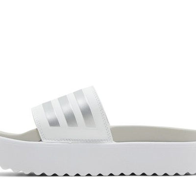 adidas Adilette Platform Slides Cloud White Zero Metalic Grey