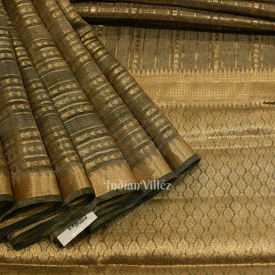 Green Golden Border Zari Woven Banarasi Tissue Silk Saree
