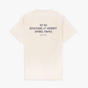 SPORTY & RICH | EDEN CREST KENNEDY T-SHIRT { CREAM/NAVY