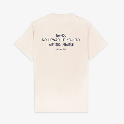 SPORTY & RICH | EDEN CREST KENNEDY T-SHIRT { CREAM/NAVY